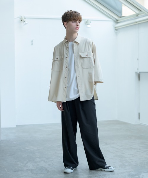 melt.（メルト）の「melt. - ドレープCPOドルマンオーバーシャツ（シャツ/ブラウス・メンズ・ブラック/ライトベージュ・SMALL/MEDIUM/LARGE）」の20枚目の写真