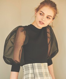 NOELA | オーガンジースリーブニット(ニット/セーター)