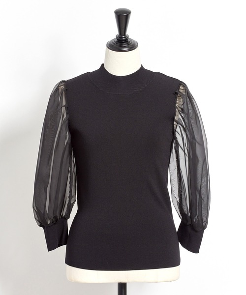 NOELA(ノエラ)の「オーガンジースリーブニット(ニット/セーター・レディース・ブラック/オフホワイト/ピンク・FREE)」の19枚目の写真