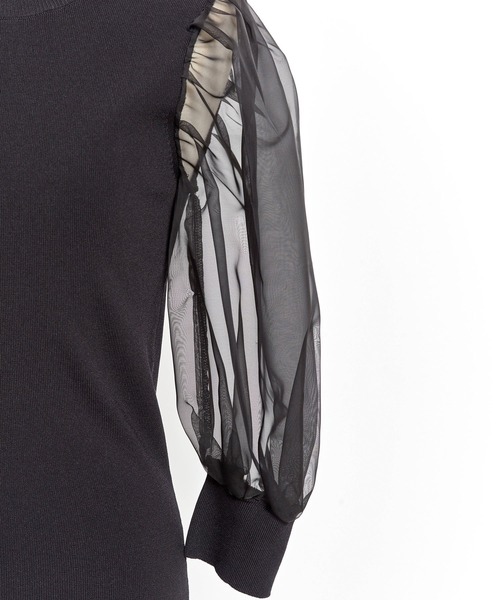 NOELA(ノエラ)の「オーガンジースリーブニット(ニット/セーター・レディース・ブラック/オフホワイト/ピンク・FREE)」の20枚目の写真