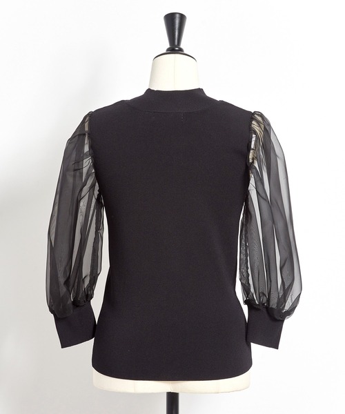 NOELA(ノエラ)の「オーガンジースリーブニット(ニット/セーター・レディース・ブラック/オフホワイト/ピンク・FREE)」の22枚目の写真