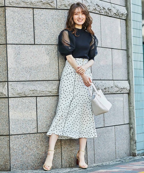 NOELA(ノエラ)の「オーガンジースリーブニット(ニット/セーター・レディース・ブラック/オフホワイト/ピンク・FREE)」の11枚目の写真