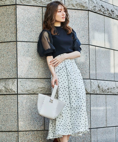 NOELA(ノエラ)の「オーガンジースリーブニット(ニット/セーター・レディース・ブラック/オフホワイト/ピンク・FREE)」の13枚目の写真