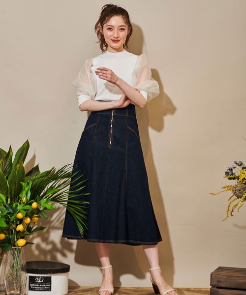 NOELA(ノエラ)の「オーガンジースリーブニット(ニット/セーター・レディース・ブラック/オフホワイト/ピンク・FREE)」の14枚目の写真