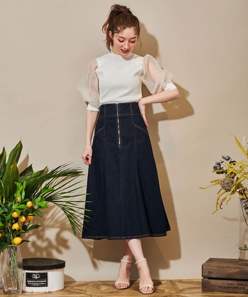 NOELA(ノエラ)の「オーガンジースリーブニット(ニット/セーター・レディース・ブラック/オフホワイト/ピンク・FREE)」の15枚目の写真