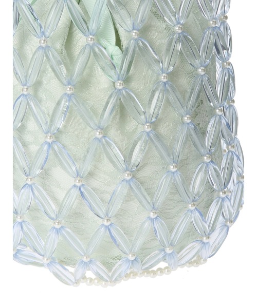 Honey Salon(ハニーサロン)の「ビーズバッグ(ハンドバッグ・レディース・ライトブルー/クリア・FREE)」の10枚目の写真