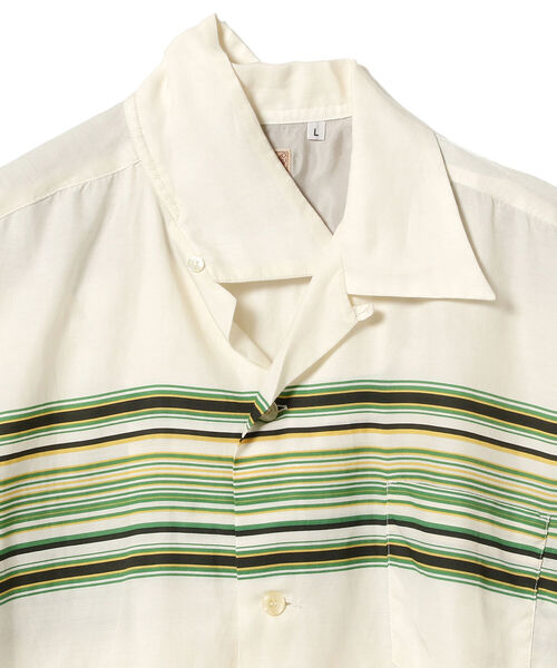 STYLE EYES(スタイルアイズ)の「STYLE EYES / MULTI BORDER マルチボーダー 半袖オープンカラーシャツ<MEN>(シャツ/ブラウス・メンズ・オフホワイト・X-LARGE/LARGE)」の6枚目の写真