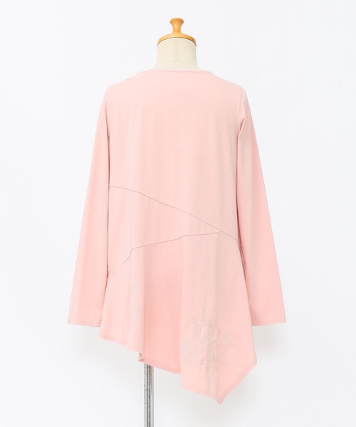 AS KNOW AS de base(アズノゥアズドゥバズ)の「咲いた咲いた切り替えプルオーバー(Tシャツ/カットソー・レディース・オフホワイト/ライトグリーン/ネイビー/ライトピンク・FREE)」の11枚目の写真