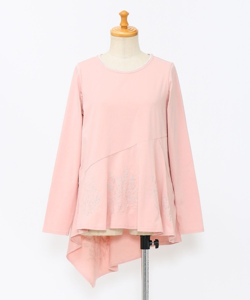 AS KNOW AS de base(アズノゥアズドゥバズ)の「咲いた咲いた切り替えプルオーバー(Tシャツ/カットソー・レディース・オフホワイト/ライトグリーン/ネイビー/ライトピンク・FREE)」の12枚目の写真