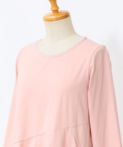 AS KNOW AS de base(アズノゥアズドゥバズ)の「咲いた咲いた切り替えプルオーバー(Tシャツ/カットソー・レディース・オフホワイト/ライトグリーン/ネイビー/ライトピンク・FREE)」の14枚目の写真