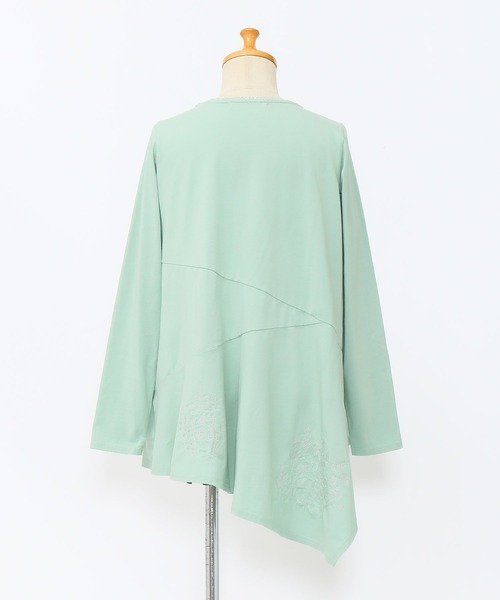 AS KNOW AS de base(アズノゥアズドゥバズ)の「咲いた咲いた切り替えプルオーバー(Tシャツ/カットソー・レディース・オフホワイト/ライトグリーン/ネイビー/ライトピンク・FREE)」の20枚目の写真