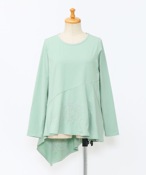 AS KNOW AS de base(アズノゥアズドゥバズ)の「咲いた咲いた切り替えプルオーバー(Tシャツ/カットソー・レディース・オフホワイト/ライトグリーン/ネイビー/ライトピンク・FREE)」の21枚目の写真