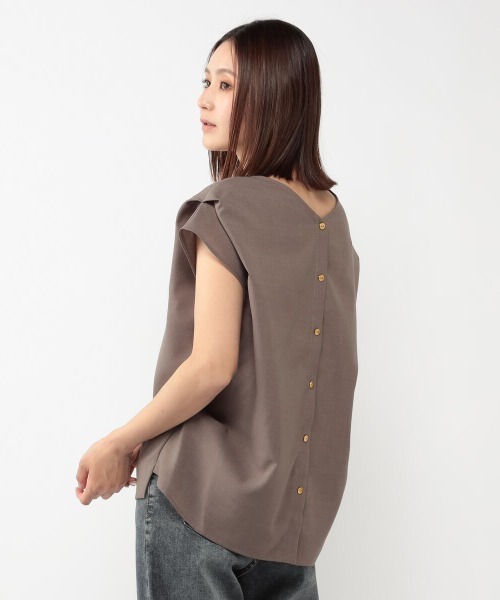 UNRELISH（アンレリッシュ）の「バックシャンサップブラウス（シャツ/ブラウス・レディース・モカ/グレー/イエロー・MEDIUM）」の3枚目の写真
