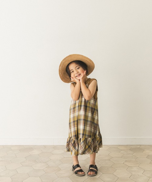 URBAN RESEARCH DOORS（アーバンリサーチドアーズ）の「チェックキャミソールワンピース(KIDS)（ワンピース・キッズ・ブルー系その他/イエロー系その他・105/120/135）」の3枚目の写真