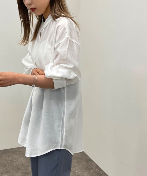 apres jour mignon(アプレジュールミニョン)の「バックスリットシャツ【ZOZOTOWN限定アイテム】(シャツ/ブラウス・レディース・ブラック/オフホワイト/ダークパープル/その他・フリー/X-LARGE)」の8枚目の写真