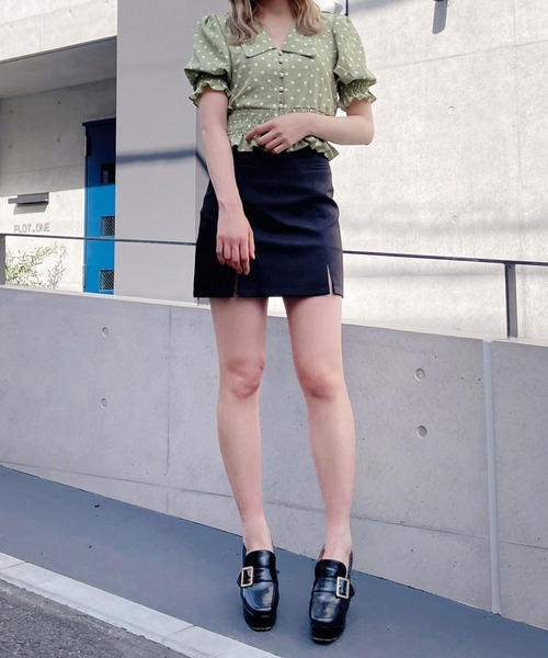 Crea titty&Co. PETIT(クレアティティーアンドコープチ)の「【過去品番】【Crea titty&Co.PETIT】フリルドットブラウス(シャツ/ブラウス・レディース・グリーン/ベージュ・FREE)」の6枚目の写真