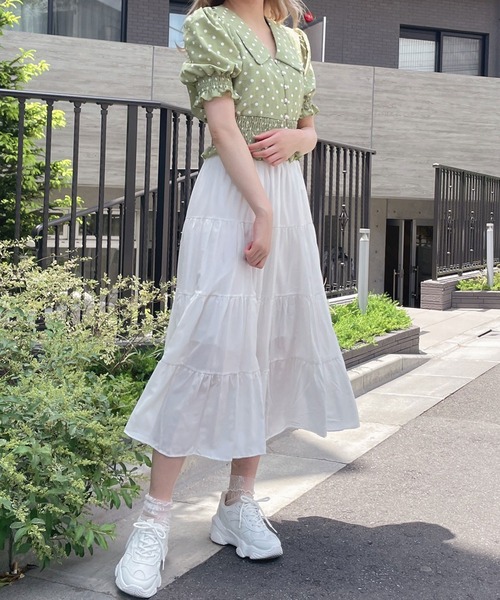 Crea titty&Co. PETIT(クレアティティーアンドコープチ)の「【過去品番】【Crea titty&Co.PETIT】フリルドットブラウス(シャツ/ブラウス・レディース・グリーン/ベージュ・FREE)」の10枚目の写真