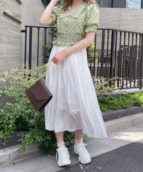 Crea titty&Co. PETIT(クレアティティーアンドコープチ)の「【過去品番】【Crea titty&Co.PETIT】フリルドットブラウス(シャツ/ブラウス・レディース・グリーン/ベージュ・FREE)」の8枚目の写真