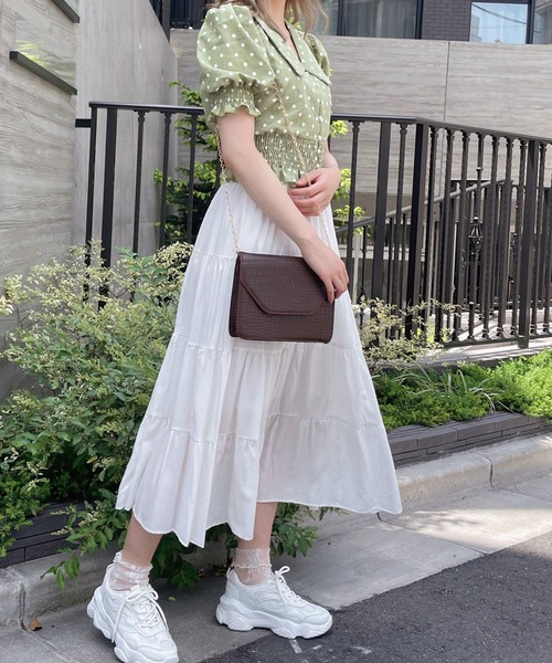 Crea titty&Co. PETIT(クレアティティーアンドコープチ)の「【過去品番】【Crea titty&Co.PETIT】フリルドットブラウス(シャツ/ブラウス・レディース・グリーン/ベージュ・FREE)」の9枚目の写真