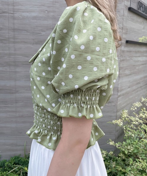 Crea titty&Co. PETIT(クレアティティーアンドコープチ)の「【過去品番】【Crea titty&Co.PETIT】フリルドットブラウス(シャツ/ブラウス・レディース・グリーン/ベージュ・FREE)」の12枚目の写真