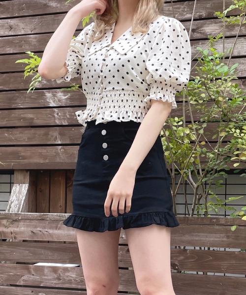 Crea titty&Co. PETIT(クレアティティーアンドコープチ)の「【過去品番】【Crea titty&Co.PETIT】フリルドットブラウス(シャツ/ブラウス・レディース・グリーン/ベージュ・FREE)」の17枚目の写真