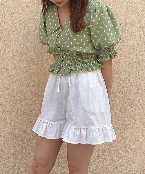 Crea titty&Co. PETIT(クレアティティーアンドコープチ)の「【過去品番】【Crea titty&Co.PETIT】フリルドットブラウス(シャツ/ブラウス・レディース・グリーン/ベージュ・FREE)」の18枚目の写真