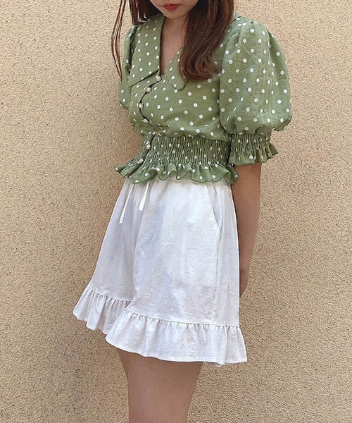 Crea titty&Co. PETIT(クレアティティーアンドコープチ)の「【過去品番】【Crea titty&Co.PETIT】フリルドットブラウス(シャツ/ブラウス・レディース・グリーン/ベージュ・FREE)」の19枚目の写真