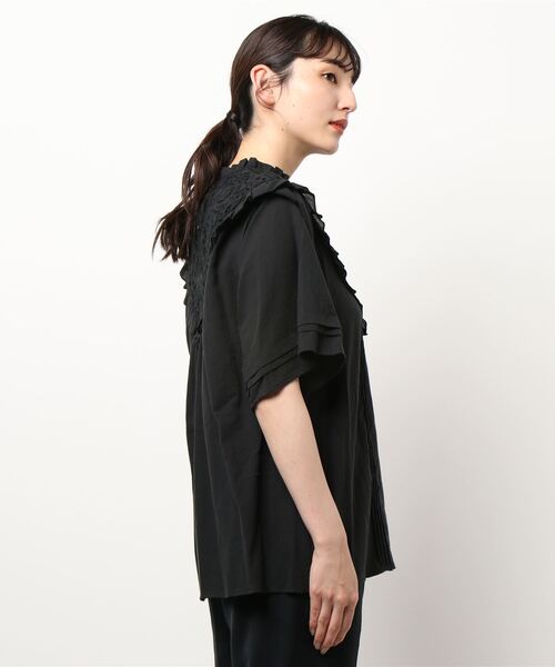 JOURNAL STANDARD(ジャーナルスタンダード)の「レースカラークラフトブラウス(シャツ/ブラウス・レディース・ブラック/ホワイト・FREE)」の5枚目の写真