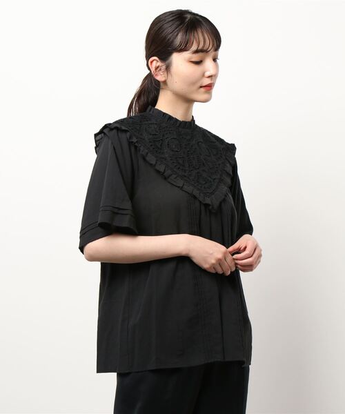 JOURNAL STANDARD(ジャーナルスタンダード)の「レースカラークラフトブラウス(シャツ/ブラウス・レディース・ブラック/ホワイト・FREE)」の8枚目の写真
