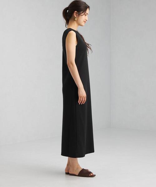 green label relaxing（グリーンレーベルリラクシング）の「FFC ブークレ バックシャン ノースリーブ ワンピース（ワンピース・レディース・ブラック/オフホワイト/イエロー・FREE）」の5枚目の写真