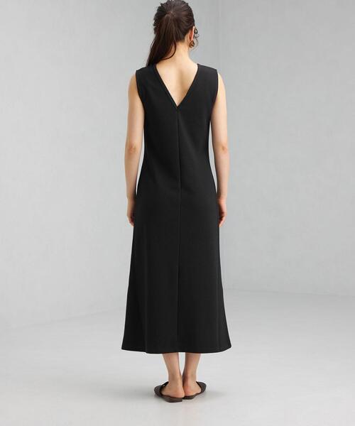 green label relaxing（グリーンレーベルリラクシング）の「FFC ブークレ バックシャン ノースリーブ ワンピース（ワンピース・レディース・ブラック/オフホワイト/イエロー・FREE）」の6枚目の写真