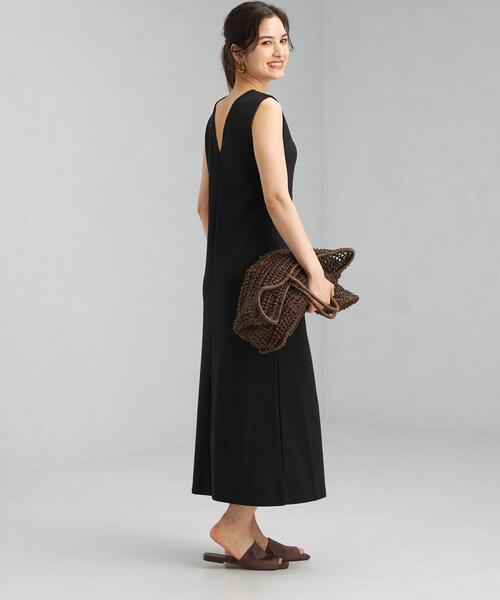 green label relaxing（グリーンレーベルリラクシング）の「FFC ブークレ バックシャン ノースリーブ ワンピース（ワンピース・レディース・ブラック/オフホワイト/イエロー・FREE）」の7枚目の写真