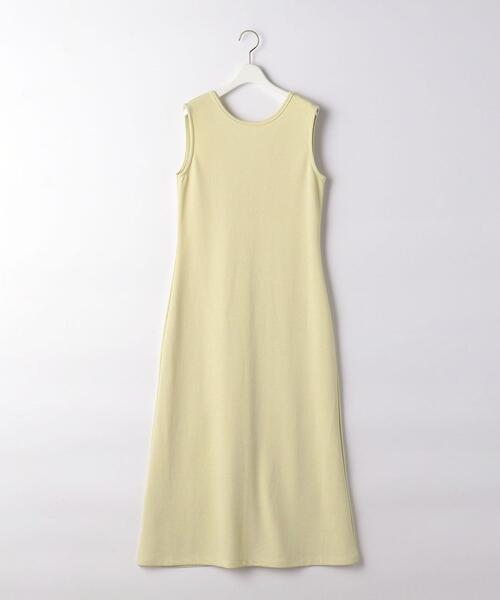 green label relaxing（グリーンレーベルリラクシング）の「FFC ブークレ バックシャン ノースリーブ ワンピース（ワンピース・レディース・ブラック/オフホワイト/イエロー・FREE）」の11枚目の写真