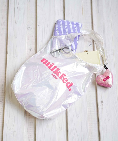 MILKFED.（ミルクフェド）の「AURORA HEART PACKABLE TOTE BAG（エコバッグ/サブバッグ・レディース・ライトピンク/ホワイト/ライトパープル・ONE SIZE）」の19枚目の写真