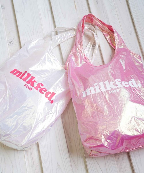 MILKFED.（ミルクフェド）の「AURORA HEART PACKABLE TOTE BAG（エコバッグ/サブバッグ・レディース・ライトピンク/ホワイト/ライトパープル・ONE SIZE）」の21枚目の写真