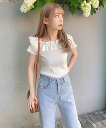 Voyage titty&Co.PETIT | 【Voyage titty&Co.】フリルカラーニットトップス(ニット/セーター)