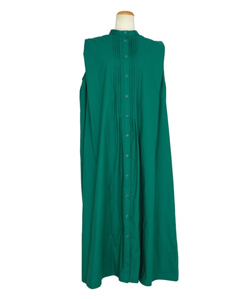 ＡＮＤＪ（アンドジェイ）の「バンドカラーフロントタックノースリーブシャツワンピース（シャツワンピース・レディース・ブラック/オフホワイト/グリーン・M）」の8枚目の写真