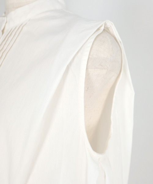 ＡＮＤＪ（アンドジェイ）の「バンドカラーフロントタックノースリーブシャツワンピース（シャツワンピース・レディース・ブラック/オフホワイト/グリーン・M）」の12枚目の写真