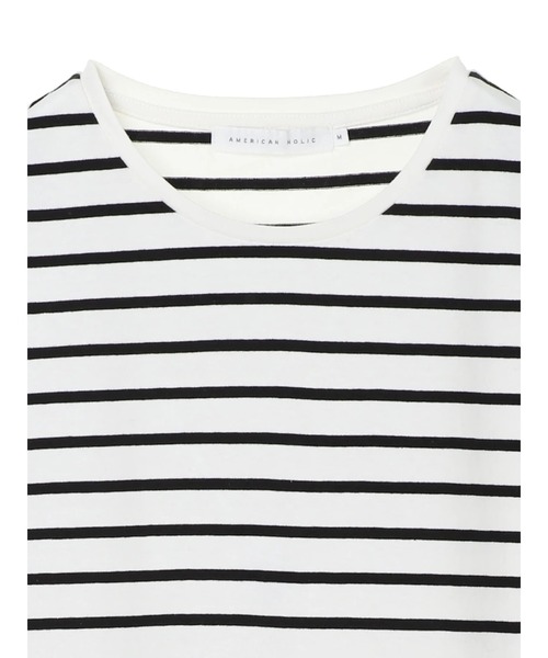 AMERICAN HOLIC(アメリカンホリック)の「裾ラウンドノースリーブカットプルオーバー(Tシャツ/カットソー・レディース・カーキ/オフホワイト/グレイッシュベージュ/その他7・M/L)」の7枚目の写真