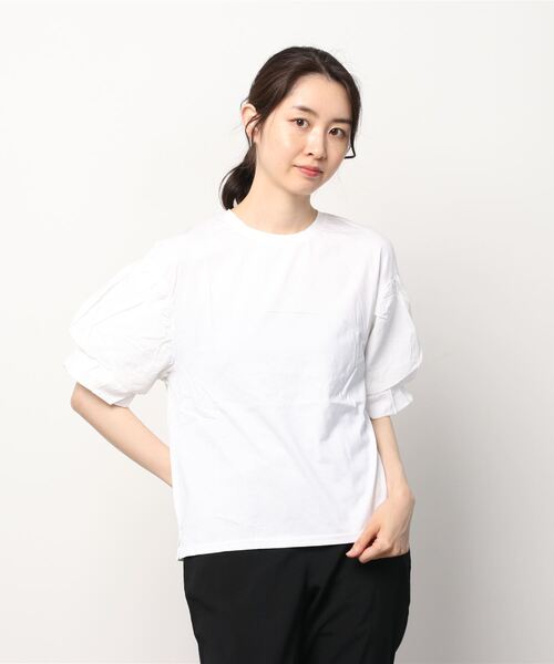 ★DRAW FIT★ パフ スリーブ スピマ コットン 半袖 Tシャツ Banana Republic（バナナリパブリック）の「スーピマ