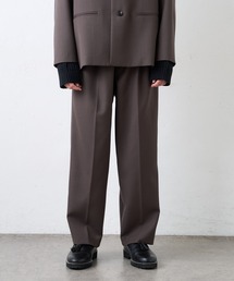 Lui's | 【高密度ウールギャバ 2×2セットアップシリーズ】 ワイドパンツ(スラックス)