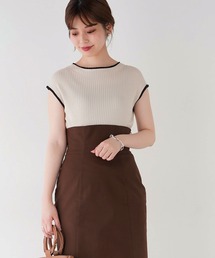 natural couture | バイカラーリブニット(ニット/セーター)