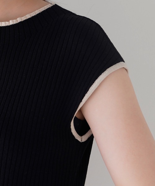 natural couture（ナチュラルクチュール）の「バイカラーリブニット（ニット/セーター・レディース・ブラック/アイボリー/モカ・FREE）」の12枚目の写真