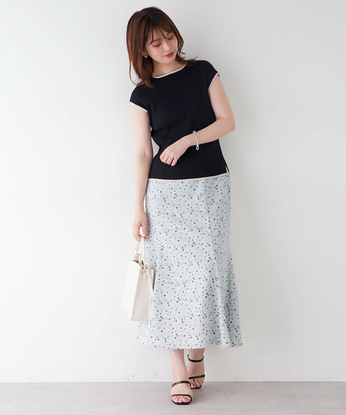 natural couture（ナチュラルクチュール）の「バイカラーリブニット（ニット/セーター・レディース・ブラック/アイボリー/モカ・FREE）」の14枚目の写真