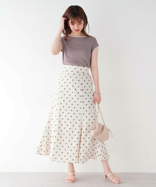 natural couture（ナチュラルクチュール）の「バイカラーリブニット（ニット/セーター・レディース・ブラック/アイボリー/モカ・FREE）」の7枚目の写真