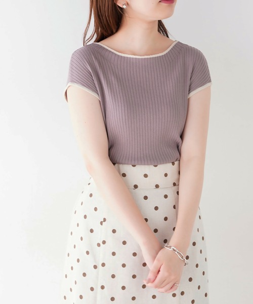 natural couture（ナチュラルクチュール）の「バイカラーリブニット（ニット/セーター・レディース・ブラック/アイボリー/モカ・FREE）」の17枚目の写真