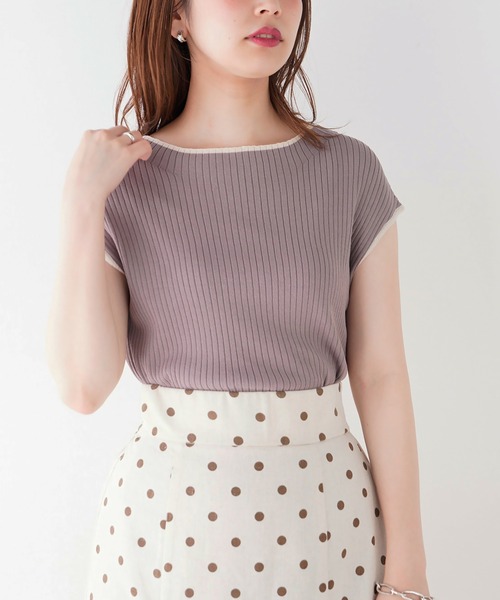 natural couture（ナチュラルクチュール）の「バイカラーリブニット（ニット/セーター・レディース・ブラック/アイボリー/モカ・FREE）」の11枚目の写真