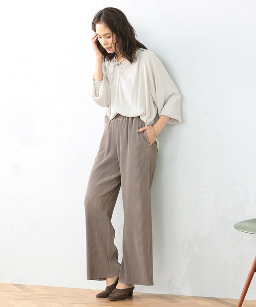 COMME CA ISM（コムサイズム）の「プリーツ　パンツ（その他パンツ・レディース・ダークブラウン/ベージュ・MEDIUM/LARGE）」の3枚目の写真