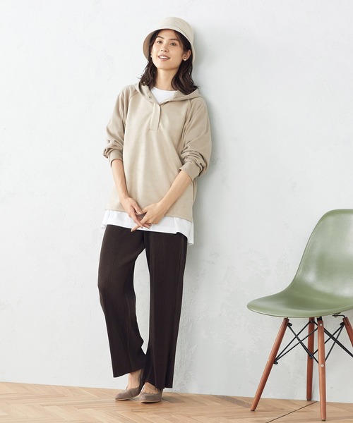 COMME CA ISM（コムサイズム）の「プリーツ　パンツ（その他パンツ・レディース・ダークブラウン/ベージュ・MEDIUM/LARGE）」の4枚目の写真