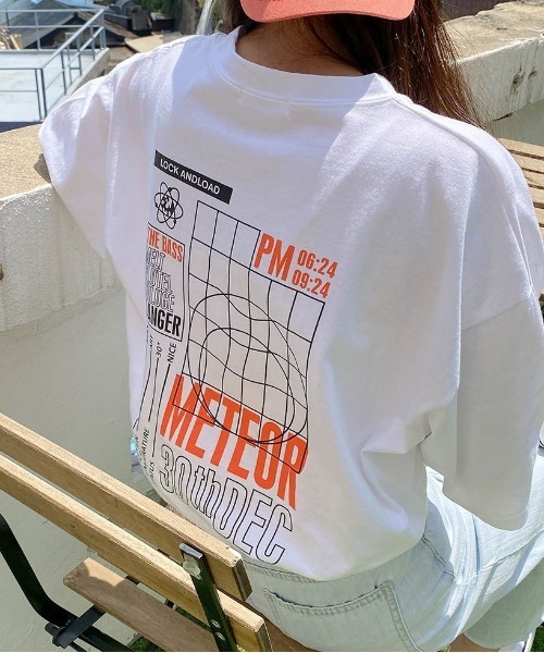 SONA(ソナ)の「SONYUNARA METEORバックプリント半袖Tシャツ(Tシャツ/カットソー・レディース・ブラック/アイボリー・FREE)」の14枚目の写真